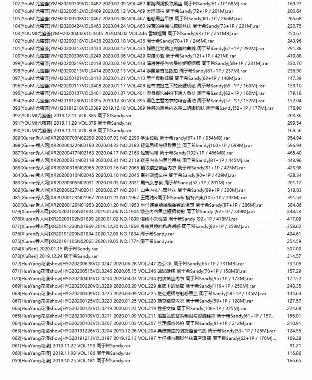 嫩模 周于希 高清视频2套+写真107套图，大小25.78G